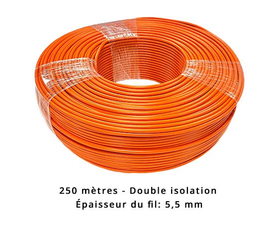 Câble périphérique 5,5 mm pour Alpina - double isolation - 250 mètres Câble périphérique 5,5 mm pour Alpina - double isolation - 250 mètres